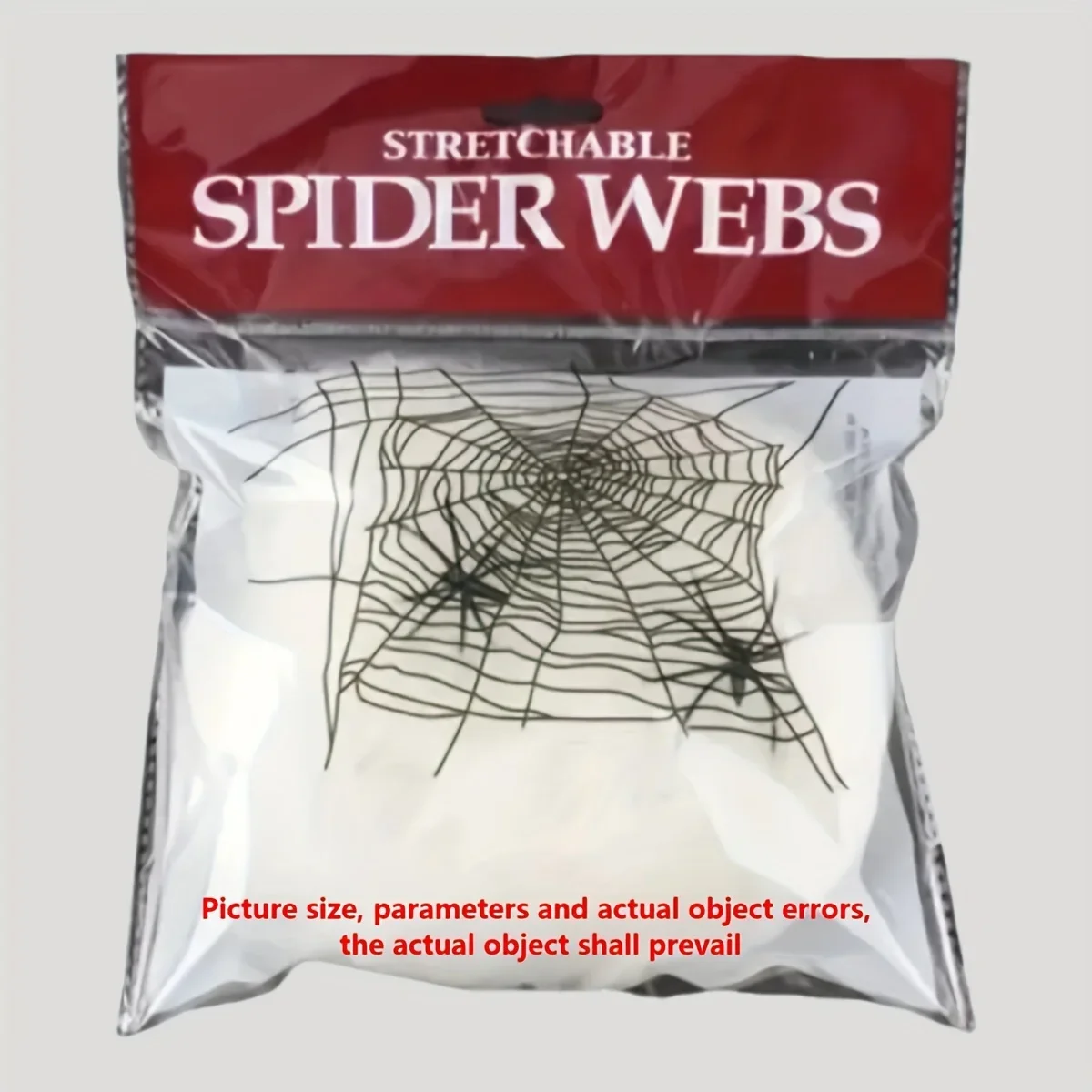 Spider Web Halloween Decoration - ใยแมงมุมยืดหยุ่นได้ พร้อมแมงมุม 2 ตัวต่อชิ้น อุปกรณ์จัดปาร์ตี้ ของตกแต่งใยแมงมุมฮาโลวีน