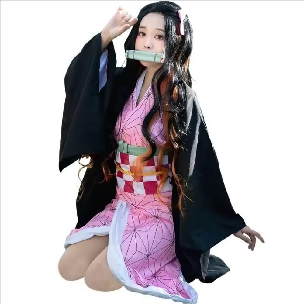 Halloween Costume Kids - ชุดคอสเพลย์อนิเมะดาบพิฆาตอสูร คามาโดะ เนซึโกะ สำหรับผู้ใหญ่ เด็ก และผู้หญิง