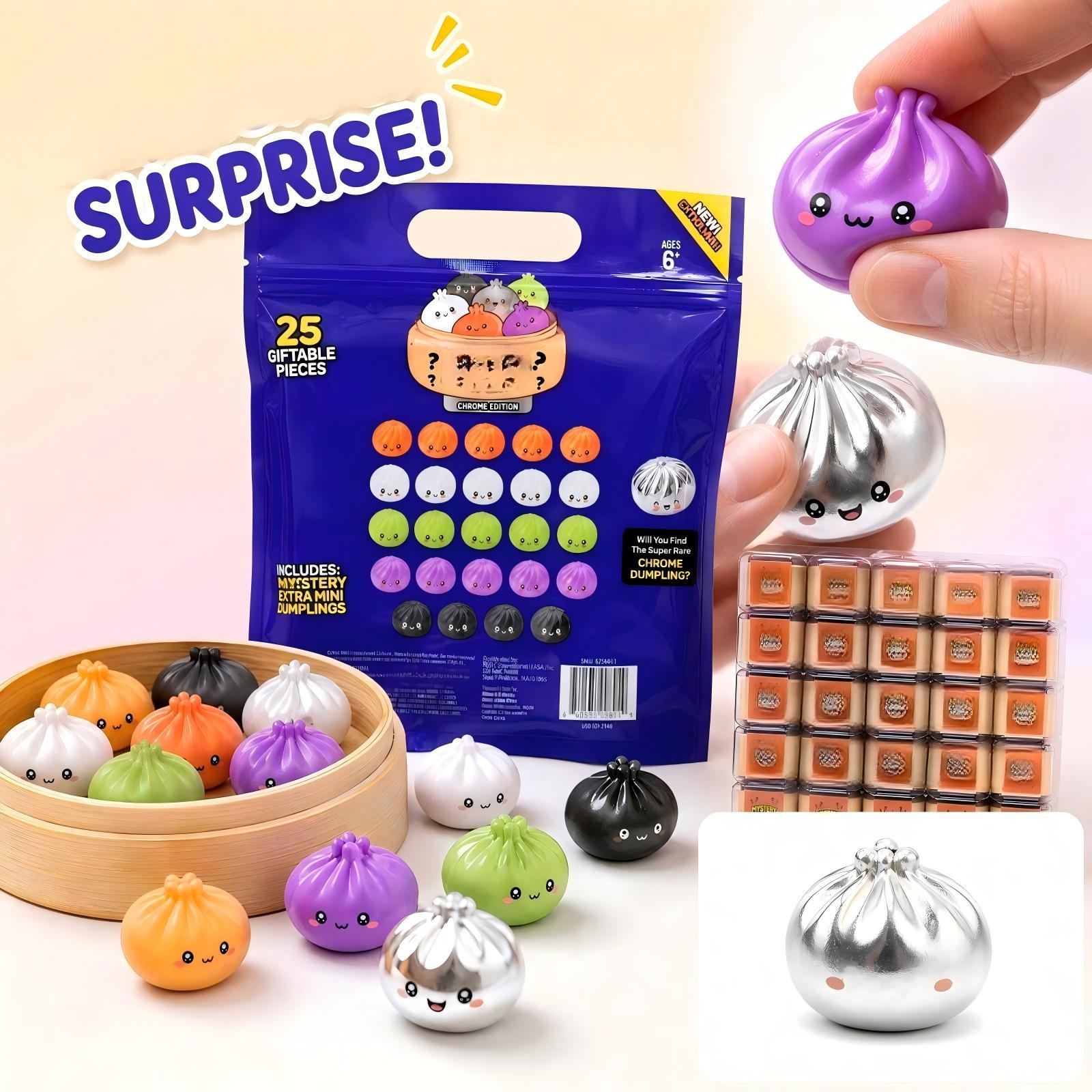 Halloween Party Supplies - ชุดของเล่นบีบมินิรูปเกี๊ยวคริสต์มาส 25 ชิ้น ชุดของเล่นบีบเกี๊ยวสุ่ม ของเล่นบีบเกี๊ยวสำหรับถุงของขวัญฮาโลวีน อุปกรณ์จัดปาร์ตี้