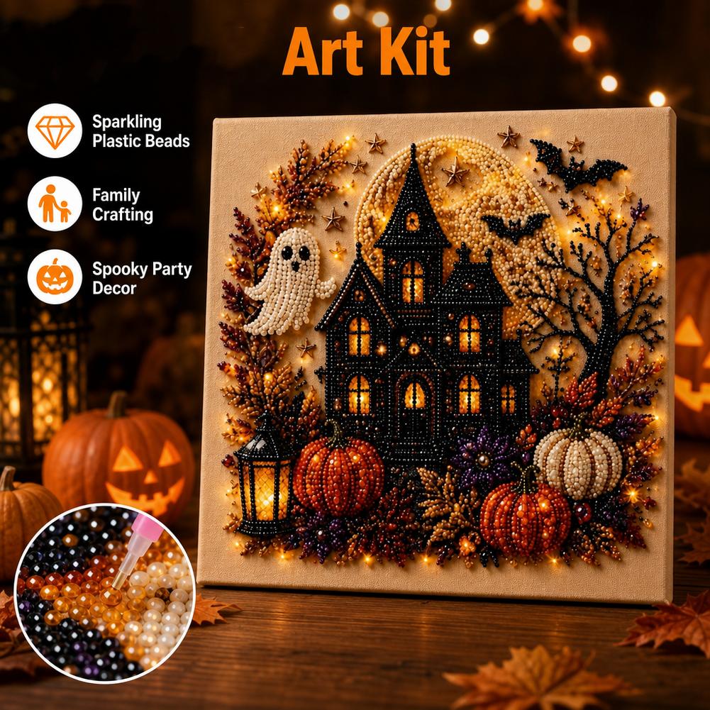 ชุดงานศิลปะเพชรประดับไข่มุกผีฮ - Pumpkin Lantern Halloween บทวิจารณ์และราคา