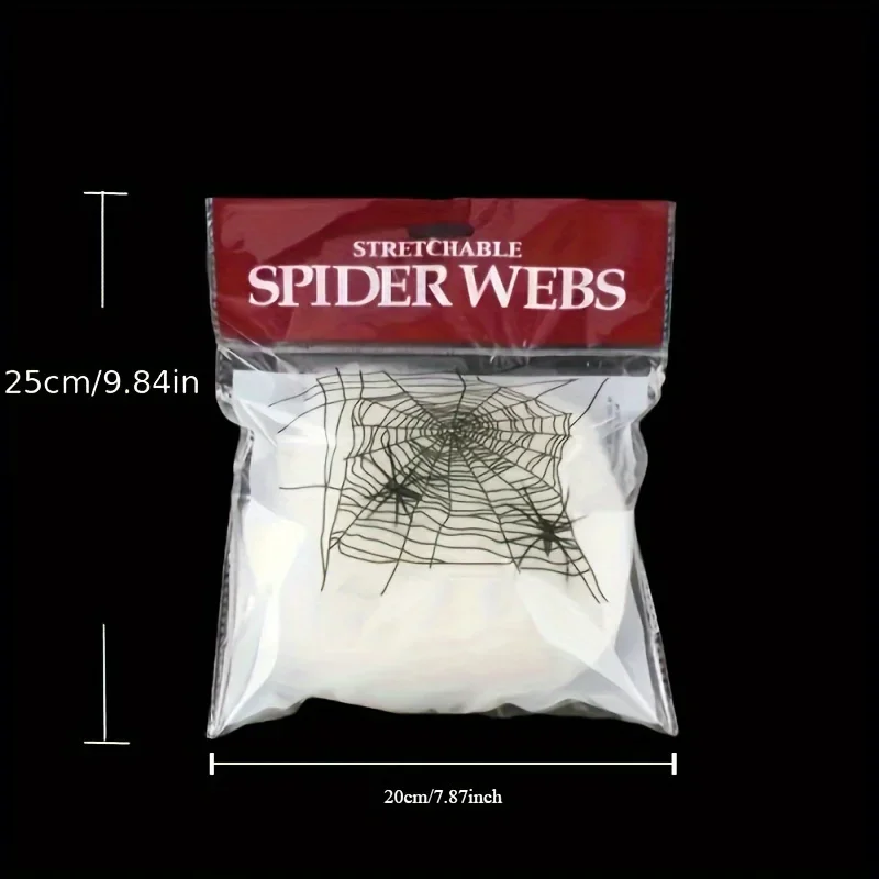ใยแมงมุมยืดหยุ่นได้ พร้อมแมงมุ - Spider Web Halloween Decoration บทวิจารณ์และราคา