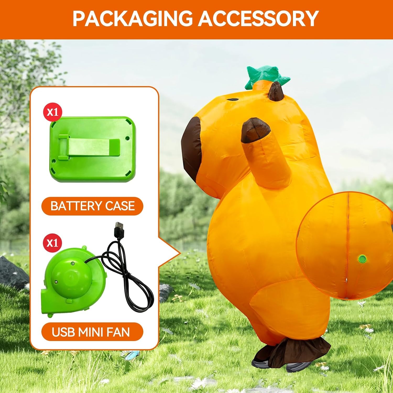 ชุดแฟนซีคาปิบาราแบบเป่าลมสำหรั - Halloween Costume Adult บทวิจารณ์และราคา