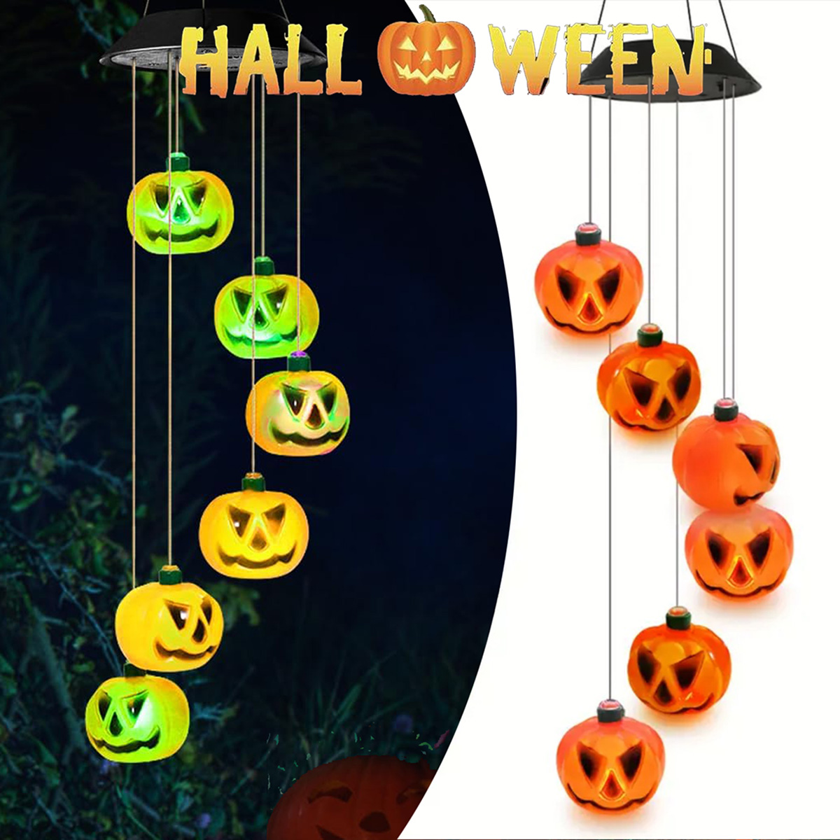 กระดิ่งลมฮาโลวีนรูปฟักทองพลังง - Halloween Pumpkin Decor Led บทวิจารณ์และราคา