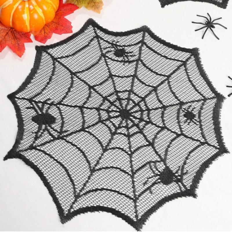 [MOA] ผ้าปูโต๊ะลายใยแมงมุมสีดำ - Spider Web Halloween Decoration บทวิจารณ์และราคา