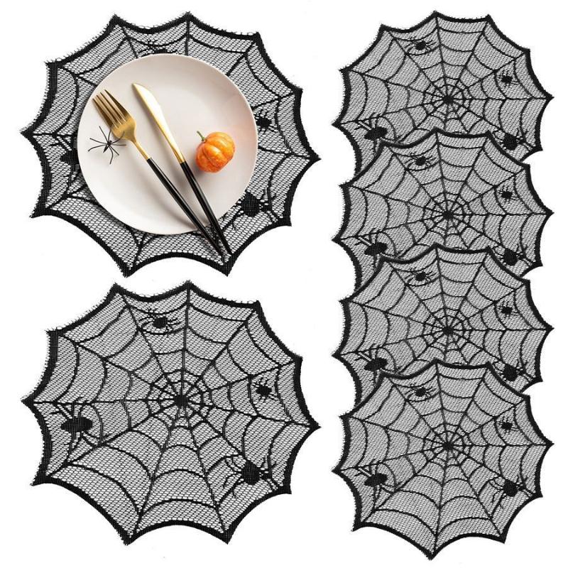 [MOA] ผ้าปูโต๊ะลายใยแมงมุมสีดำ - Spider Web Halloween Decoration บทวิจารณ์และราคา