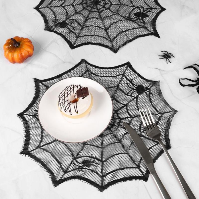 [MOA] ผ้าปูโต๊ะลายใยแมงมุมสีดำ - Spider Web Halloween Decoration บทวิจารณ์และราคา