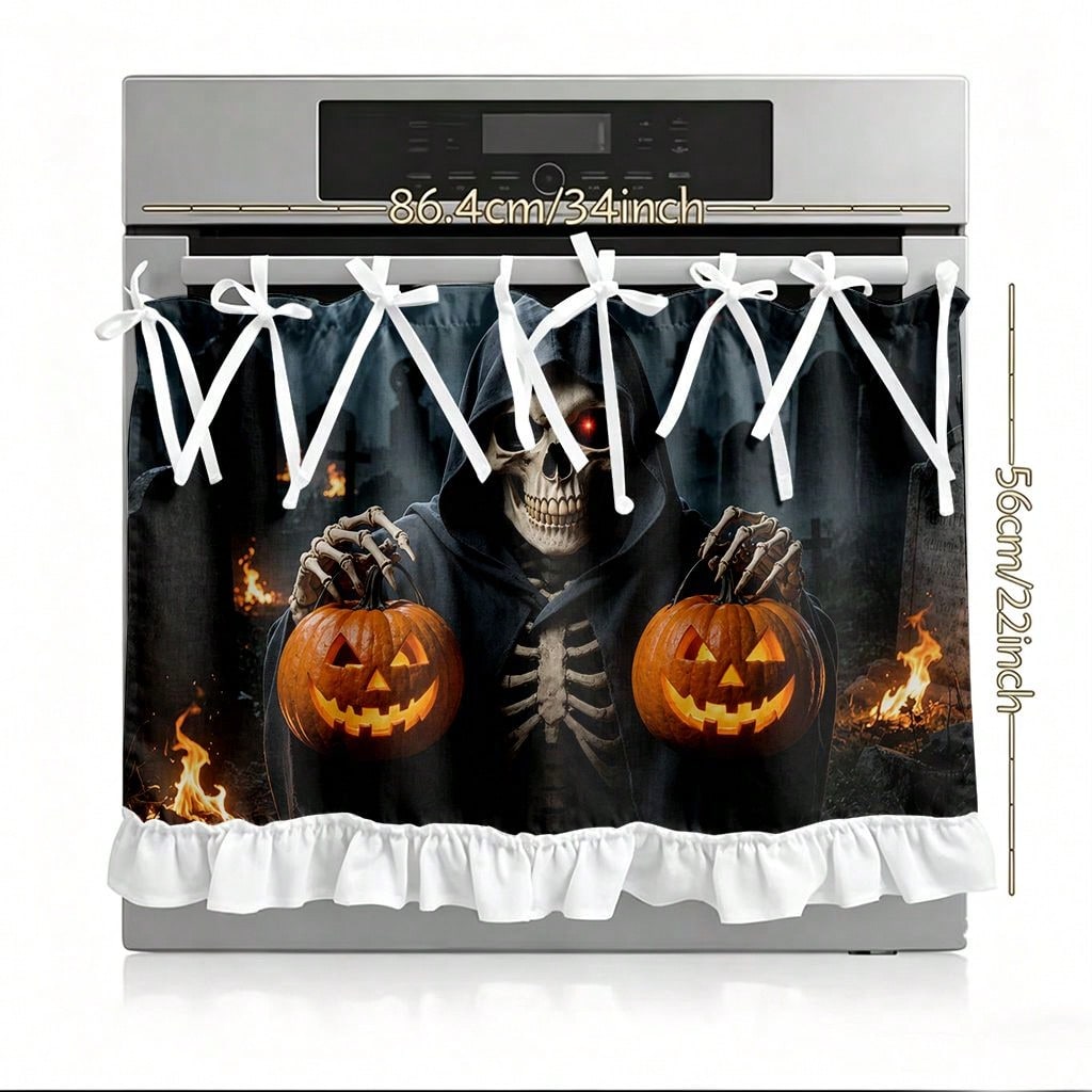 ม่านครัว 1 ชิ้น ลายฮาโลวีน พิม - Pumpkin Lantern Halloween บทวิจารณ์และราคา