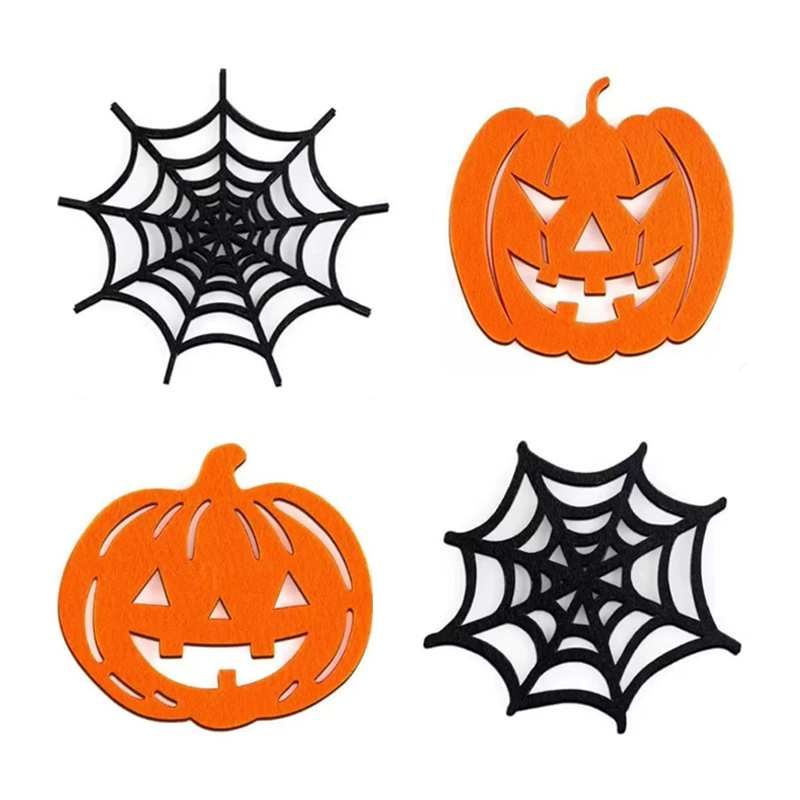 แผ่นรองแก้วลายใยแมงมุมและฟักทอ - Spider Web Halloween Decoration บทวิจารณ์และราคา