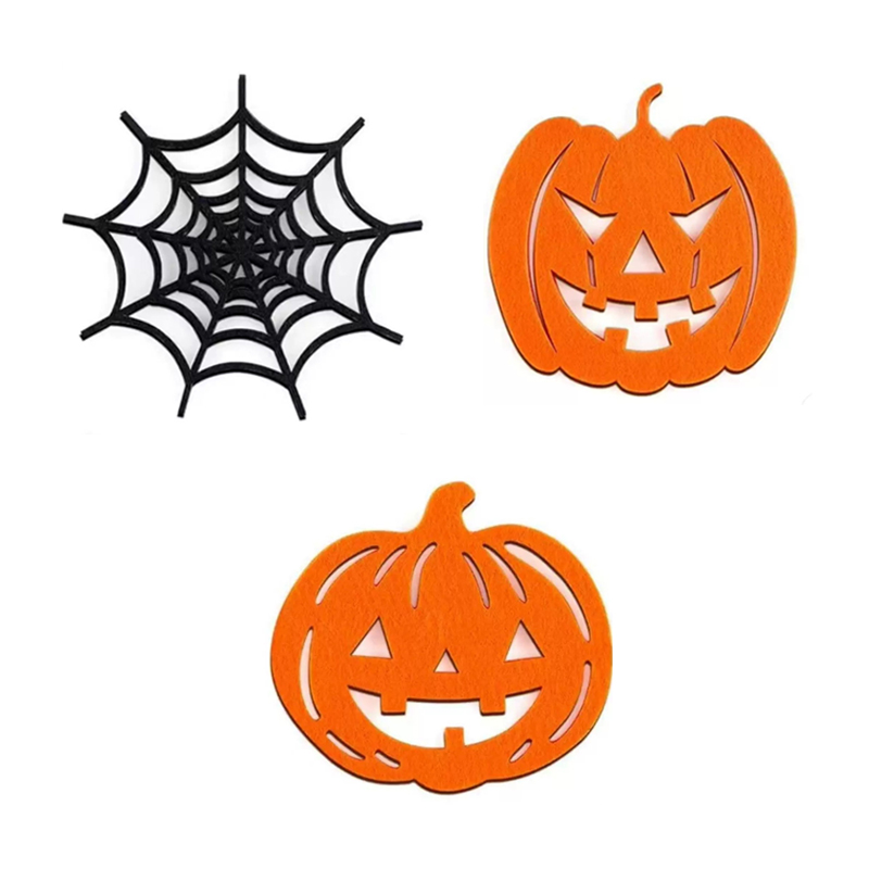 แผ่นรองแก้วลายใยแมงมุมและฟักทอ - Spider Web Halloween Decoration บทวิจารณ์และราคา