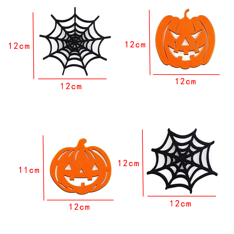 แผ่นรองแก้วลายใยแมงมุมและฟักทอ - Spider Web Halloween Decoration บทวิจารณ์และราคา
