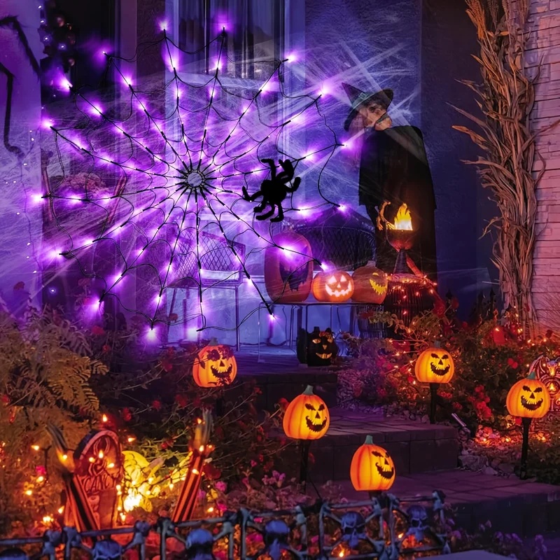 ไฟประดับ LED ลายใยแมงมุมฮาโลวี - Halloween Led String Lights Orange บทวิจารณ์และราคา