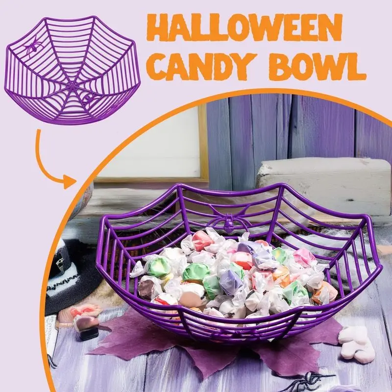 1/3 ชิ้น ชามใส่ขนมฮาโลวีนลายใย - Spider Web Halloween Decoration บทวิจารณ์และราคา