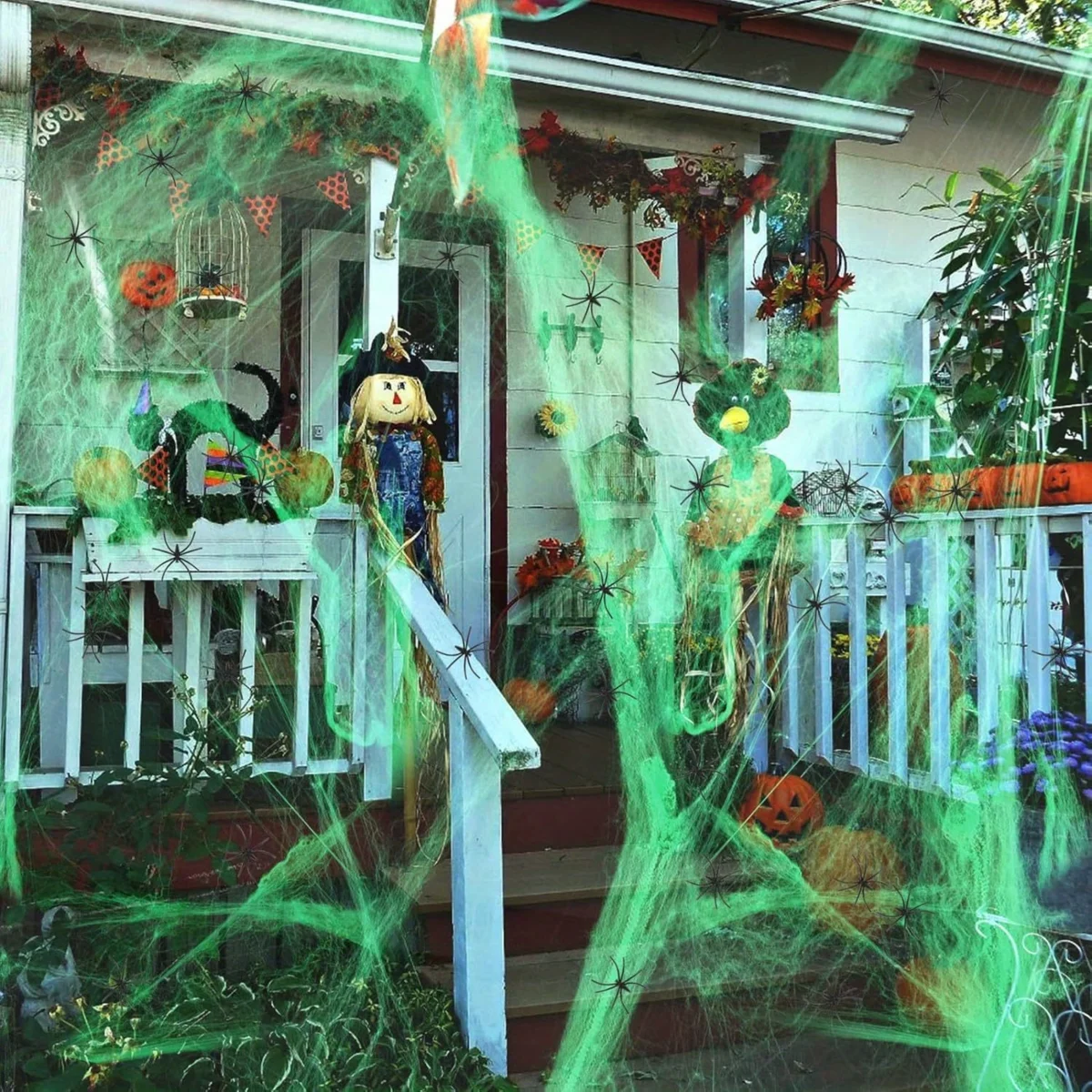 1-20 ชิ้น ของตกแต่งฮาโลวีน ใยแ - Spider Web Halloween Decoration บทวิจารณ์และราคา