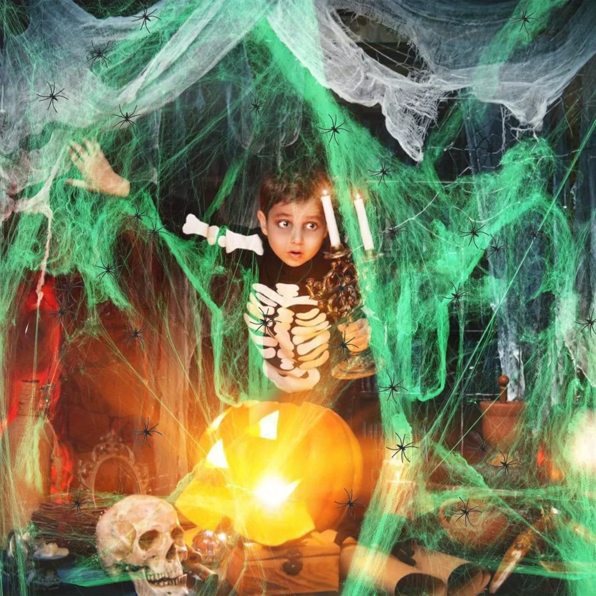 1-20 ชิ้น ของตกแต่งฮาโลวีน ใยแ - Spider Web Halloween Decoration บทวิจารณ์และราคา