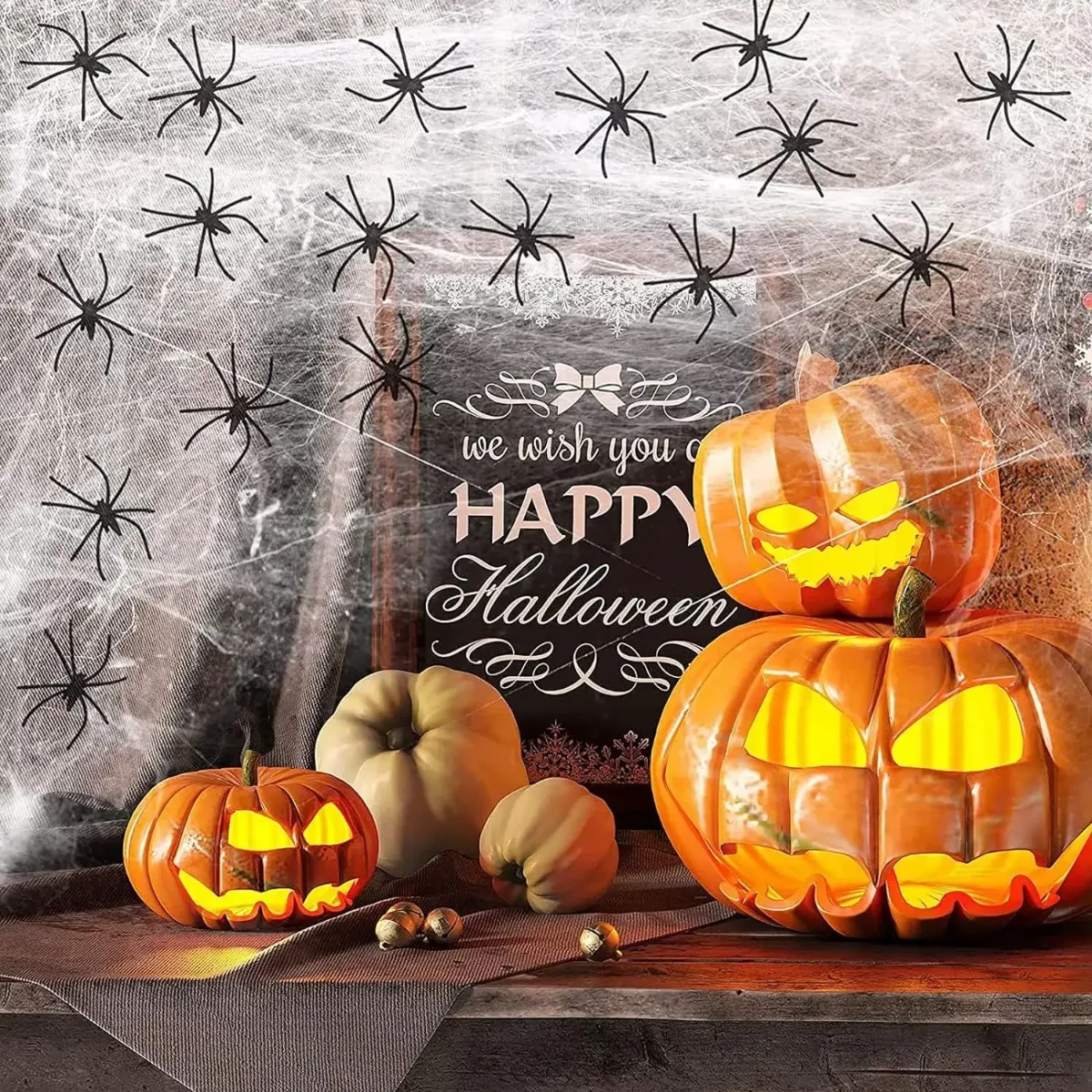 1-20 ชิ้น ของตกแต่งฮาโลวีน ใยแ - Spider Web Halloween Decoration บทวิจารณ์และราคา