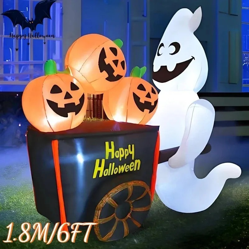 6FT ฮาโลวีนตกแต่งวันหยุดกลางแจ - Halloween Pumpkin Decor Led บทวิจารณ์และราคา