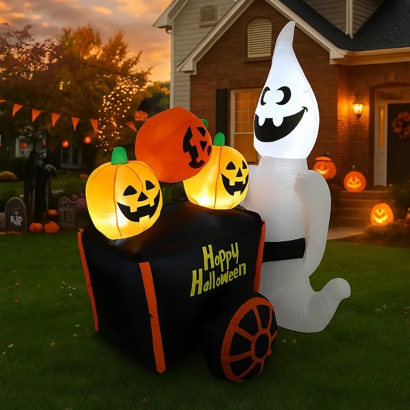 6FT ฮาโลวีนตกแต่งวันหยุดกลางแจ - Halloween Pumpkin Decor Led บทวิจารณ์และราคา