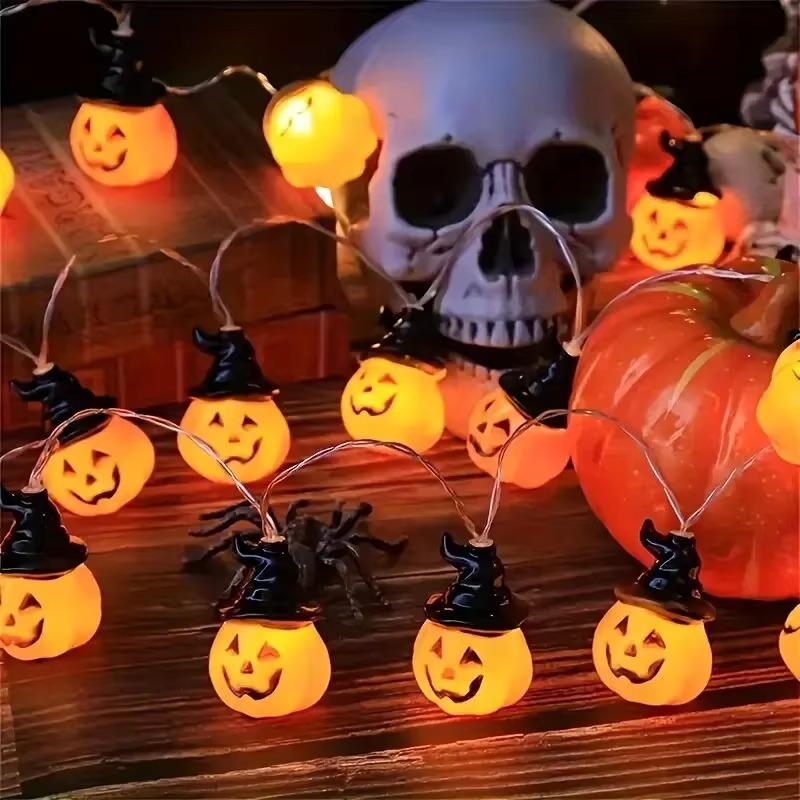 ไฟประดับรูปฟักทองหมวกแม่มด, ไฟ - Halloween Led String Lights Orange บทวิจารณ์และราคา