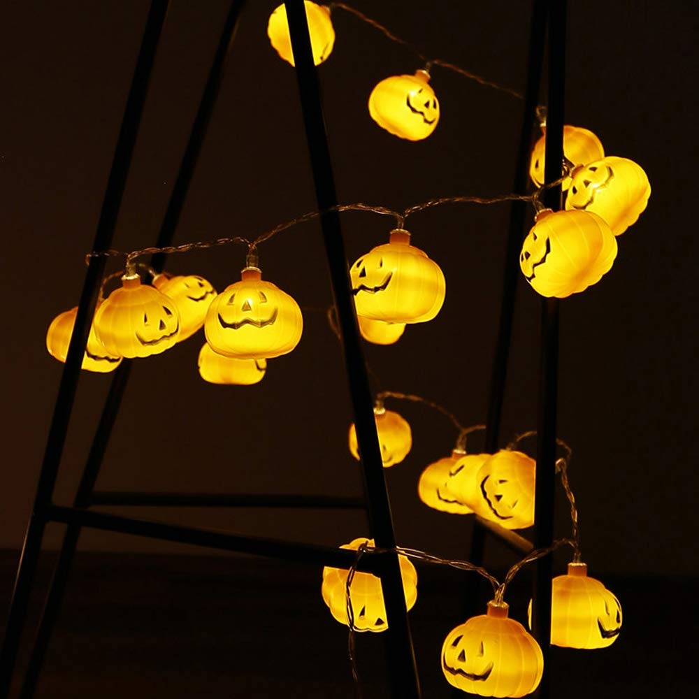 ฮาโลวีน 3D ฟักทองไฟ LED String - Halloween Led String Lights Orange บทวิจารณ์และราคา