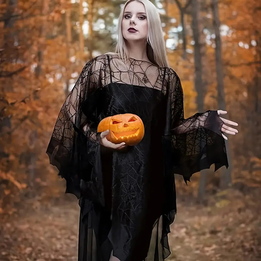 เสื้อคลุมเด็กผ้าโพลีเอสเตอร์เส - Spider Web Halloween Decoration บทวิจารณ์และราคา