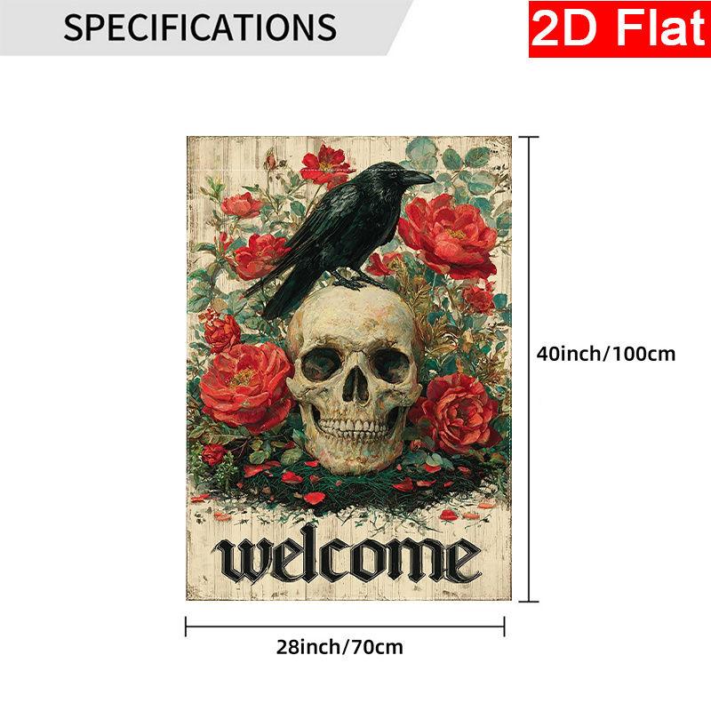 ธงแบน 2 มิติ - ธงสวนลายโครงกระ - Halloween Skeleton Decoration บทวิจารณ์และราคา