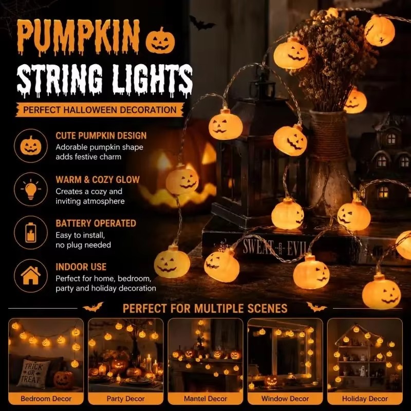 ไฟประดับ LED รูปฟักทองฮาโลวีน  - Halloween Pumpkin Decor Led บทวิจารณ์และราคา