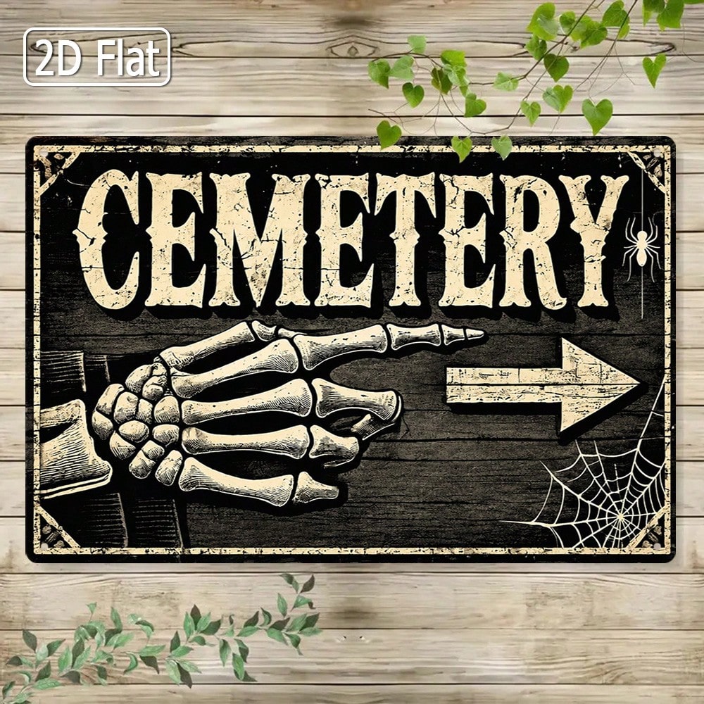 ป้ายสังกะสีแบน 2 มิติ 1 ชิ้น - - Halloween Skeleton Decoration บทวิจารณ์และราคา