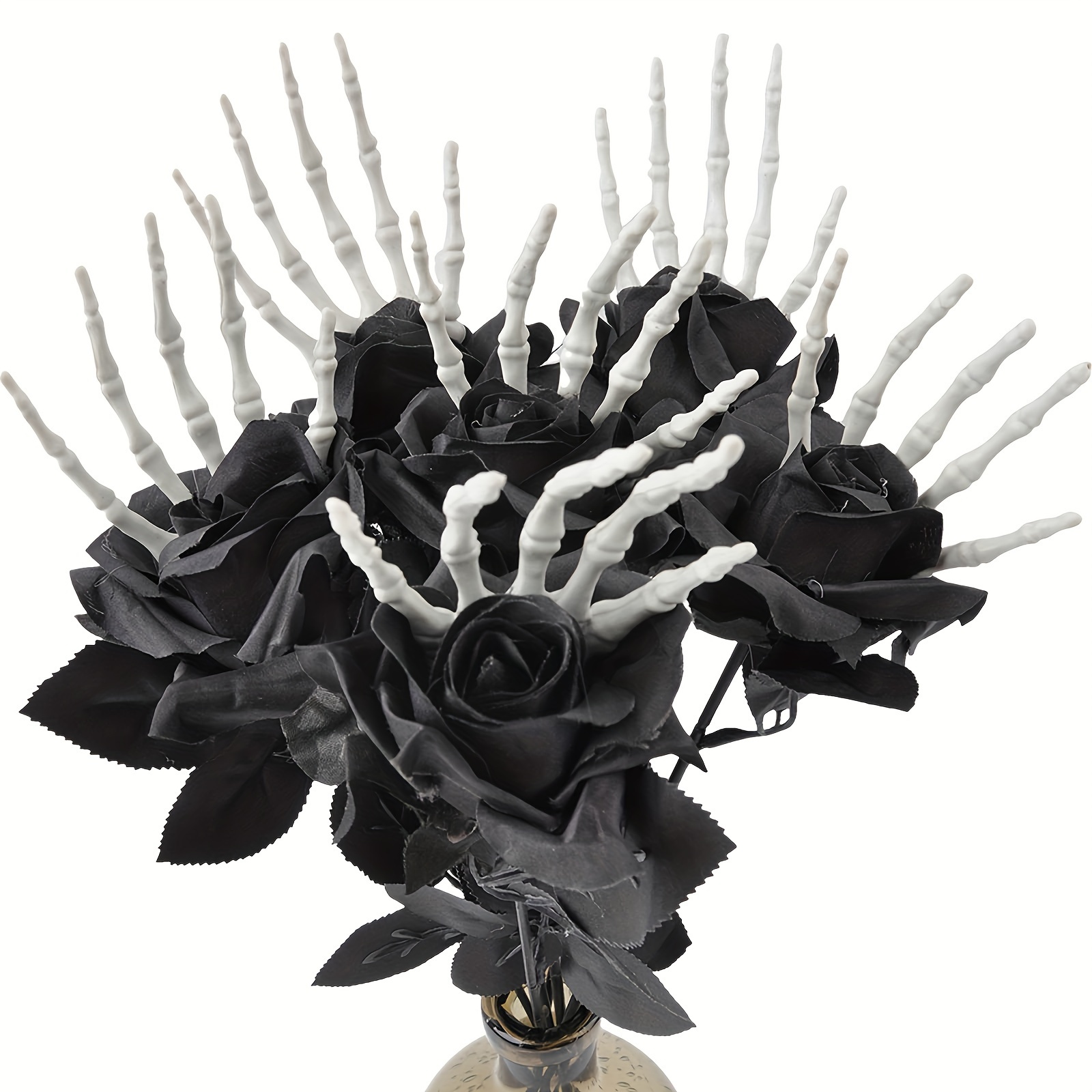 ดอกกุหลาบประดิษฐ์พลาสติกสีดำพร - Halloween Skeleton Decoration บทวิจารณ์และราคา