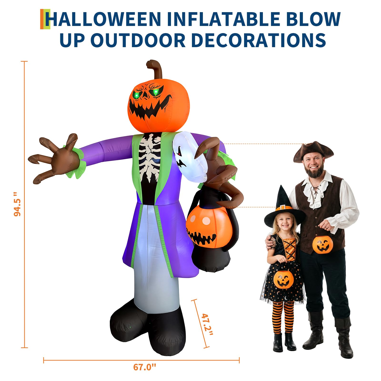 ฟักทองซอมบี้เป่าลมขนาด 8 ฟุต พ - Pumpkin Lantern Halloween บทวิจารณ์และราคา