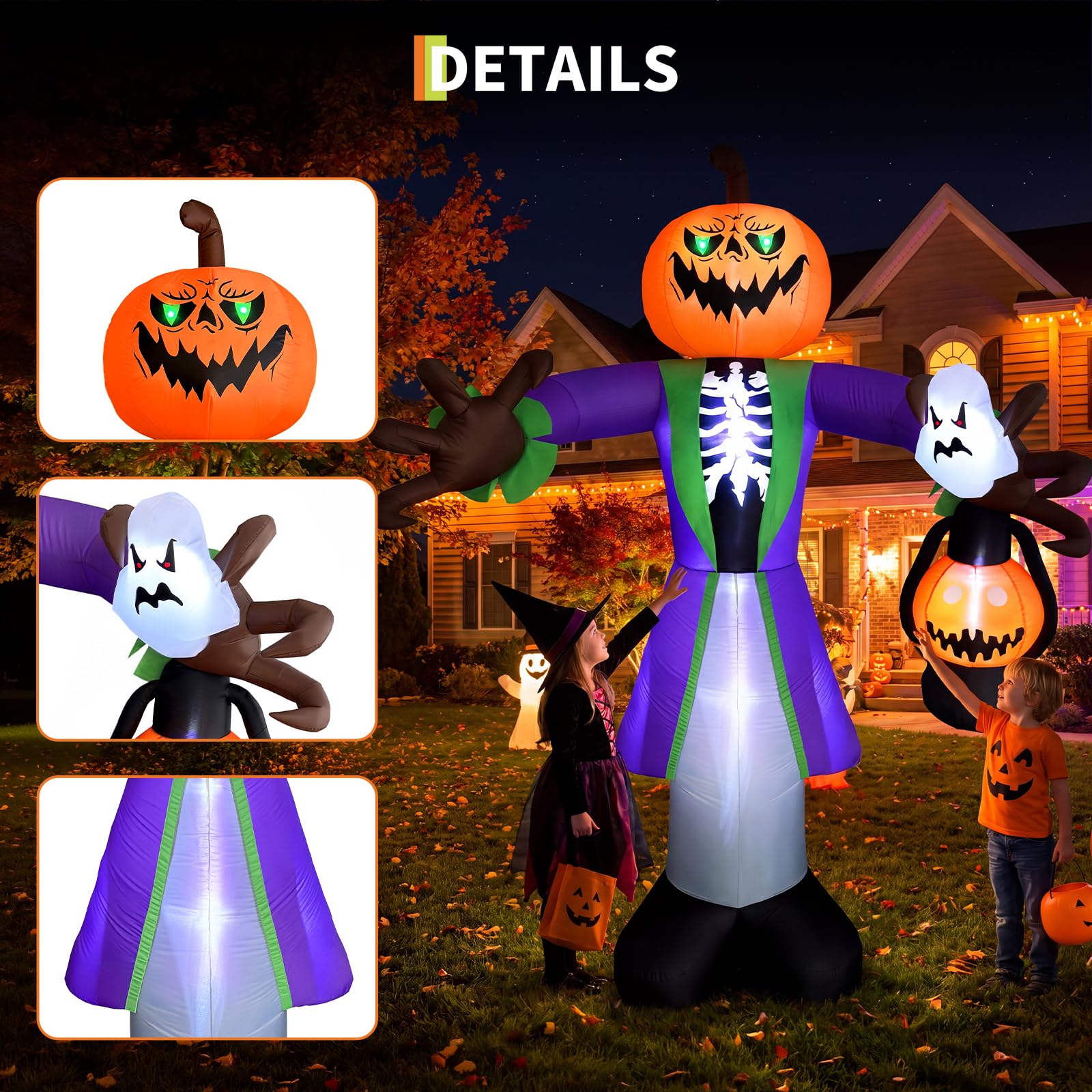 ฟักทองซอมบี้เป่าลมขนาด 8 ฟุต พ - Pumpkin Lantern Halloween บทวิจารณ์และราคา